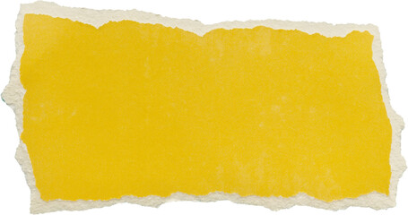 piece of yellow paper tear isolated on white background