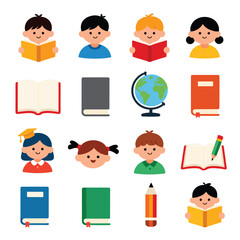 children reading books