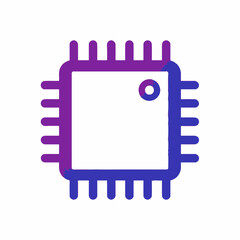 Obraz premium Microchip Icon Electronic Circuit Board, Integrated Component, Technology