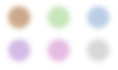 Abstract bokeh lights in six different colors