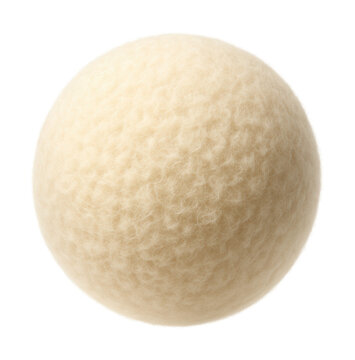 Laundry ball with a fuzzy surface to fluff towels in your dryer.