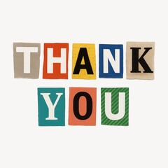 Colorful vintage thank you