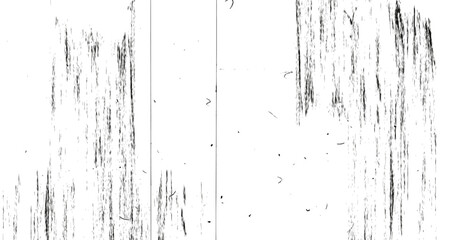 Film black and white old textured overlay. Distressed rough photo effect. Old filter frame. Grunge texture with dust, scratches and grit stripes. Vector transparent retro decoration.