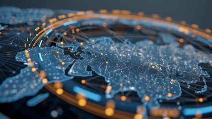 Close-up of holographic supply chain dashboard displaying live logistics data and global connections, futuristic corporate visualization, supply chain data insights - Powered by Adobe