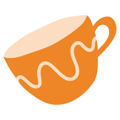 Orange cup hot drink christmas festive cozy illustration