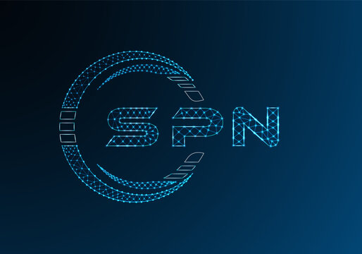 SPN low poly letter logo vector design. SPN lower poly logo design. Low poly logo.