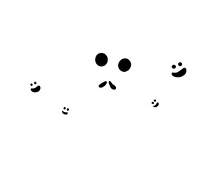 Cute ghost face minimal halloween spooky decoration
