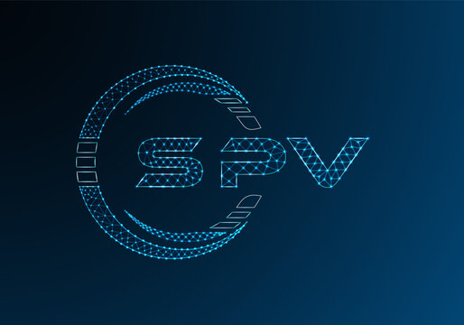 SPV low poly letter logo vector design. SPV lower poly logo design. Low poly logo.