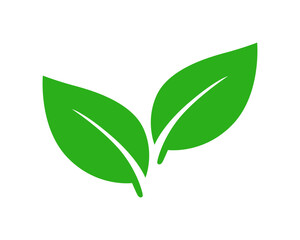 Logo oder Icon mit zwei grünen Blättern