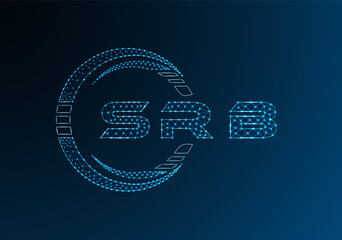 Fototapeta premium SRB low poly letter logo vector design. SRB lower poly logo design. Low poly logo.
