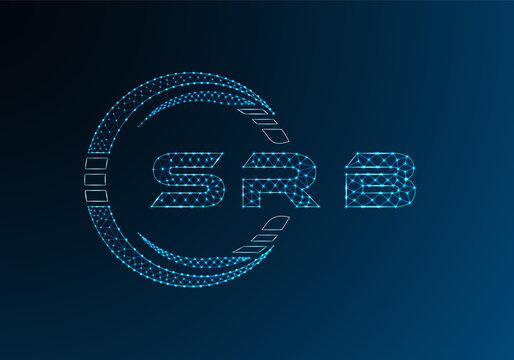 SRB low poly letter logo vector design. SRB lower poly logo design. Low poly logo.