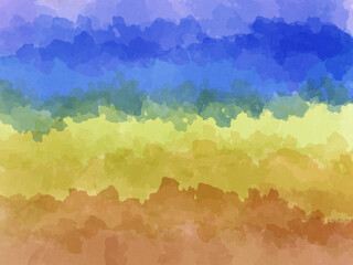 Fototapeta premium Watercolor Abstract Background - 空のグラデーションのようなやさしい手描き水彩テクスチャ 