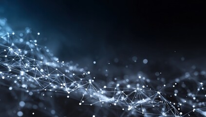 Abstract network of interconnected points and lines.  A complex digital design