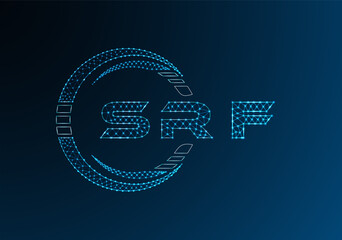 SRF low poly letter logo vector design. SRF lower poly logo design. Low poly logo.