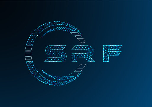 SRF low poly letter logo vector design. SRF lower poly logo design. Low poly logo.