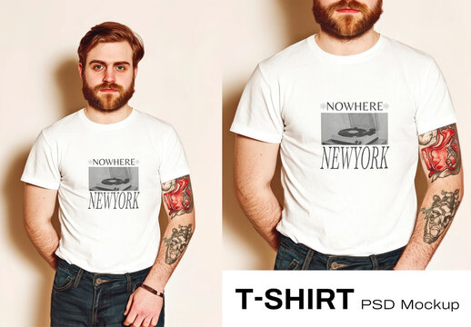 Trendy T-shirt Mockup Design Psd