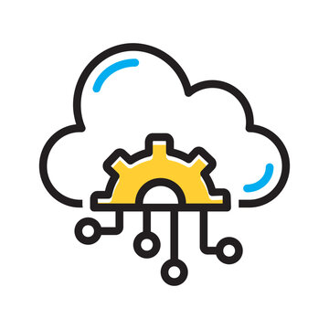 Vector multi color icon for Cloud api
