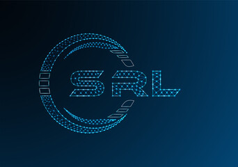 SRL low poly letter logo vector design. SRL lower poly logo design. Low poly logo.