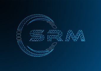 SRM low poly letter logo vector design. SRM lower poly logo design. Low poly logo.