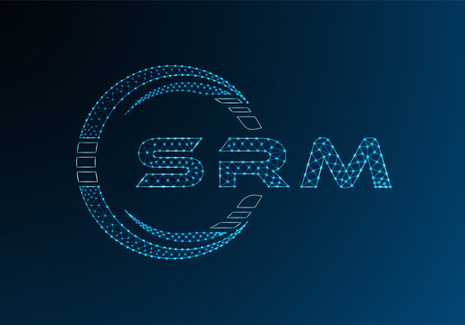 SRM low poly letter logo vector design. SRM lower poly logo design. Low poly logo.