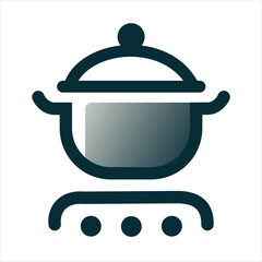 Minimalist cooking pot with lid on stove.