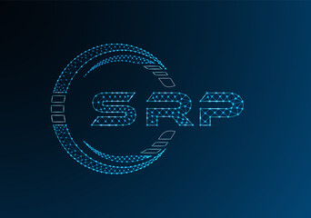 SRP low poly letter logo vector design. SRP lower poly logo design. Low poly logo.