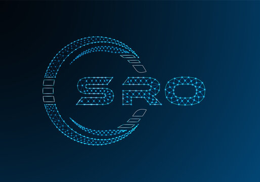 SRO low poly letter logo vector design. SRO lower poly logo design. Low poly logo.