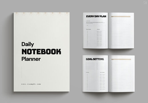 Daily Note book Planner Layout Design Template