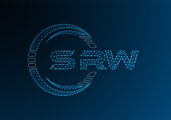 SRW low poly letter logo vector design. SRW lower poly logo design. Low poly logo.