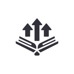 Knowledge Growth Arrow Education Icon Solid Vector Design