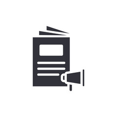 Open Book With Pages And Megaphone Symbol Vector Graphic