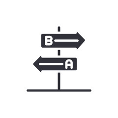 Directional Signage A B Waypoint Minimalist Illustration