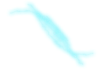 Blue Thunder Lightning Effect on Transparent Background for Energy and Power Design