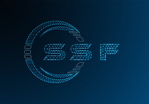 SSF low poly letter logo vector design. SSF lower poly logo design. Low poly logo.