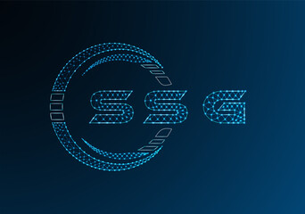 SSG low poly letter logo vector design. SSG lower poly logo design. Low poly logo.