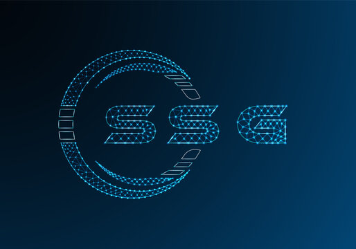 SSG low poly letter logo vector design. SSG lower poly logo design. Low poly logo.