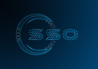 SSO low poly letter logo vector design. SSO lower poly logo design. Low poly logo.