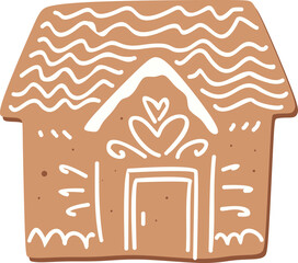 Gingerbread House Cookie Illustration
