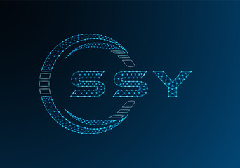SSY low poly letter logo vector design. SSY lower poly logo design. Low poly logo.