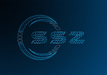 SSZ low poly letter logo vector design. SSZ lower poly logo design. Low poly logo.