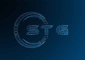 STG low poly letter logo vector design. STG lower poly logo design. Low poly logo.