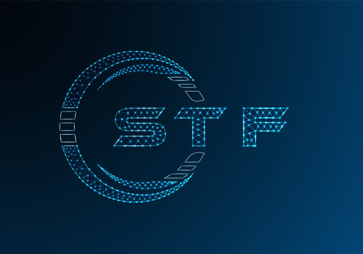 STF low poly letter logo vector design. STF lower poly logo design. Low poly logo.
