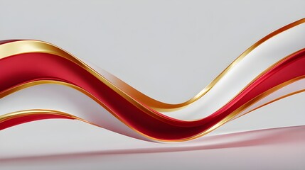 Stylish modern Christmas background featuring abstract red and gold gradient waves with soft shimmer.