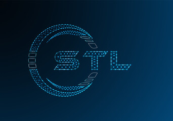 STL low poly letter logo vector design. STL lower poly logo design. Low poly logo.
