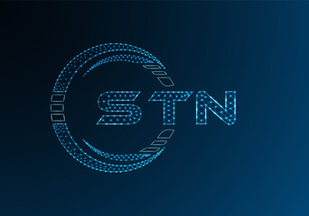 STN low poly letter logo vector design. STN lower poly logo design. Low poly logo.