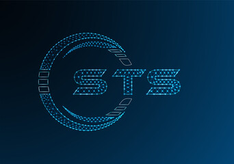 STS low poly letter logo vector design. STS lower poly logo design. Low poly logo.