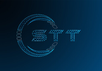 STT low poly letter logo vector design. STT lower poly logo design. Low poly logo.