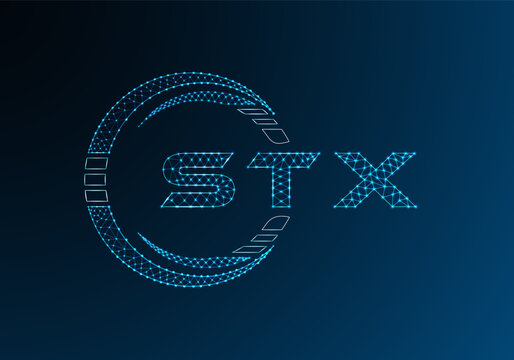 STX low poly letter logo vector design. STX lower poly logo design. Low poly logo.