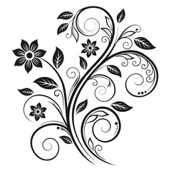 Floral Filigree Design Element

