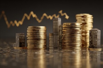 Investment growth analysis financial markets digital finance infographic economic trends data visualization